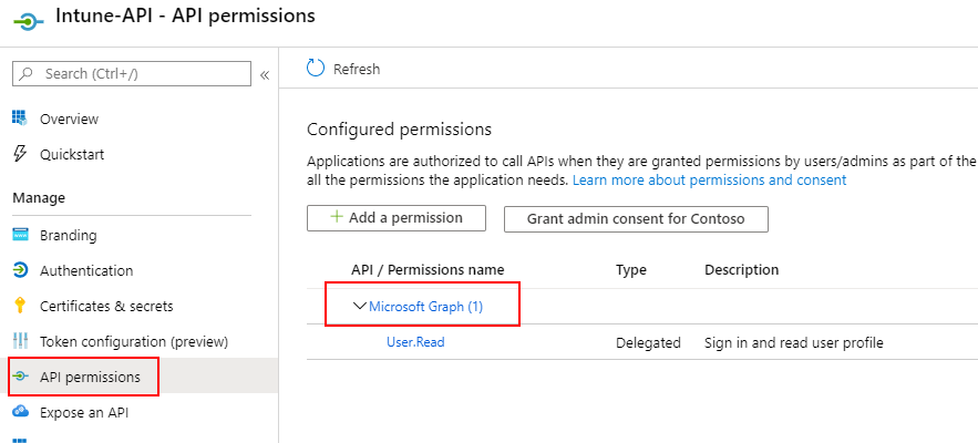 where to find api permissions in azure ad
